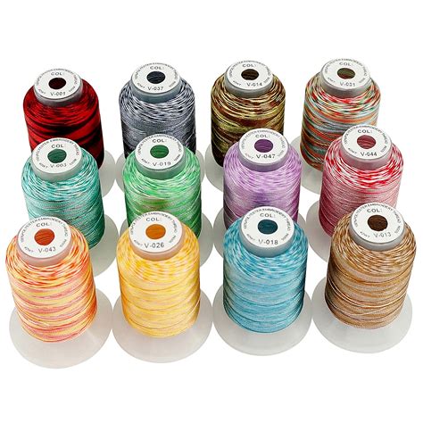 Buy New Brothread 12 Colors Variegated Polyester Machine Embroidery