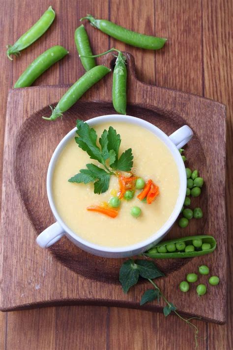 Pea Porridge on a Wooden Table Stock Photo - Image of cooking, onion ...