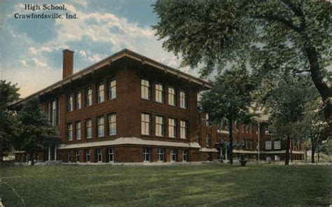 High School Crawfordsville, IN Postcard