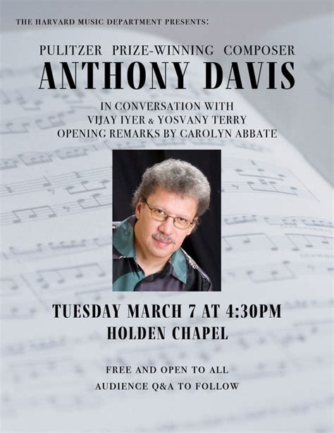 A Conversation with Anthony Davis – Harvard University Department of Music