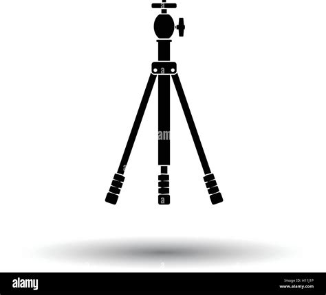 Icon Of Photo Tripod White Background With Shadow Design Vector