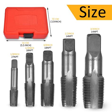 Npt Pipe Tap Set Of 5 18 14 38 12 34 Npt