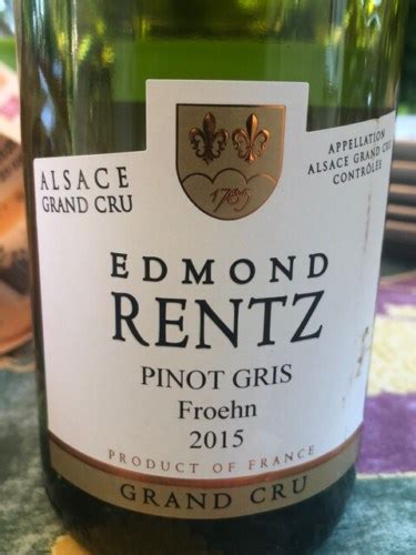 Edmond Rentz Tokay Pinot Gris Alsace Grand Cru Froehn Vivino US