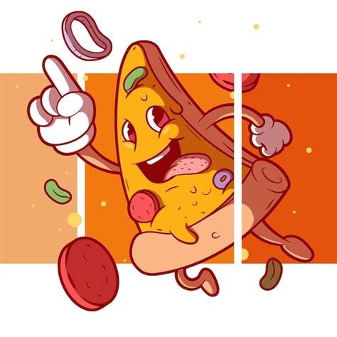 Premium Vector Cool Pizza Slice Character With A D Effect Vector