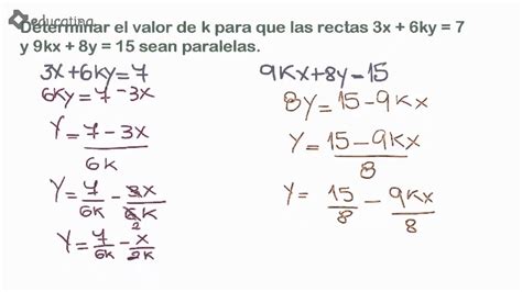 Educatina Determinar K Para Que Las Rectas Sean Paralelas