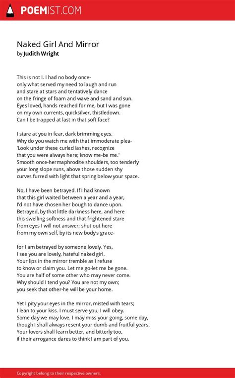 Naked Girl And Mirror Poem By Judith Wright Smarthistory Judith