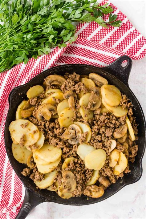 Creamy Ground Beef And Potatoes Skillet Cupcakes Kale Chips