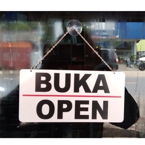 Jual Sign Label Buka Tutup Plat Acrylic Akrilik Sign Board Open Closed