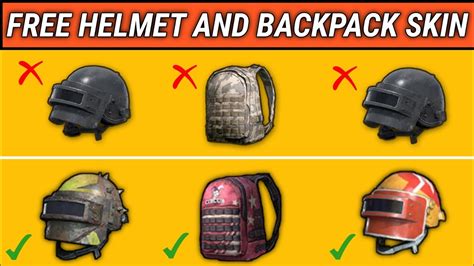 How To Get Free Helmet And Backpack Skin In Pubg Mobile Free Helmet