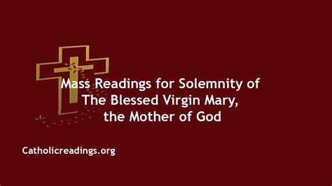 Daily Mass Readings For January Solemnity Of The Blessed Virgin