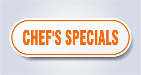 Chef S Specials Sign Rounded Isolated Button White Sticker Stock