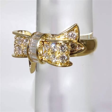 Tiffany and Co. Diamond Gold Bow Ring at 1stdibs