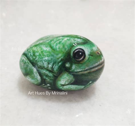 Frog Painted Rock Frog Ts Wildlife Handmade Art Realistic Frog