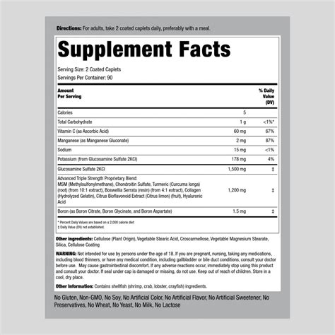 Glucosamin Chondroitin MSM Turmeric 180 Coated