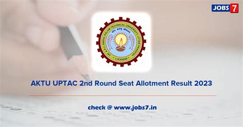 AKTU UPTAC 2nd Round Seat Allotment Result 2023 Out Check Cut Off List