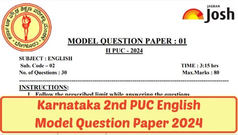 Karnataka Board Kseab Nd Puc English Model Question Paper