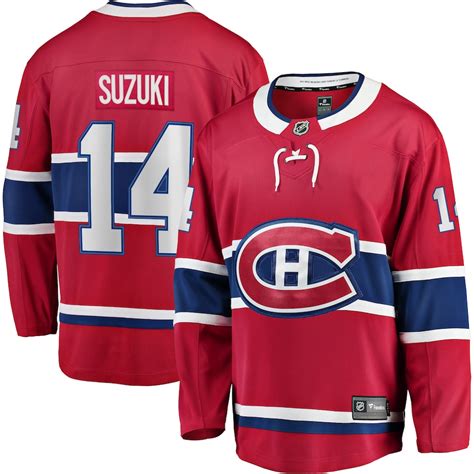 Men's Montreal Canadiens Nick Suzuki Fanatics Branded Red Home ...