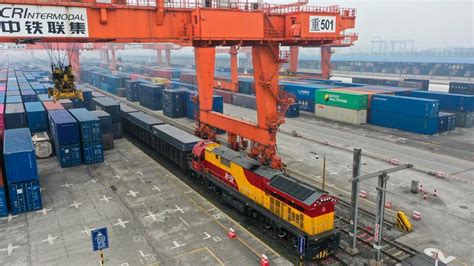 China S Intl Rail Sea Train Service Handles Containers In