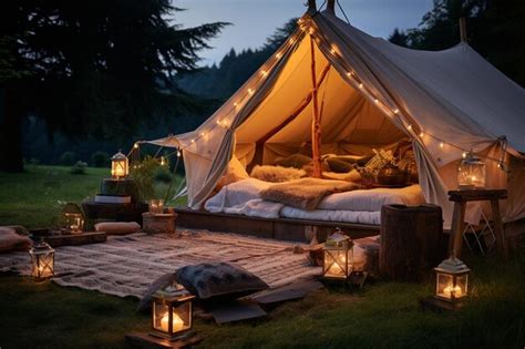 Premium Ai Image Glamping Luxury Glamorous Camping