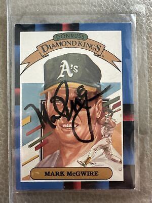 Mark Mcgwire Signed 1988 Donruss Diamond King Baseball Card 1 Doble