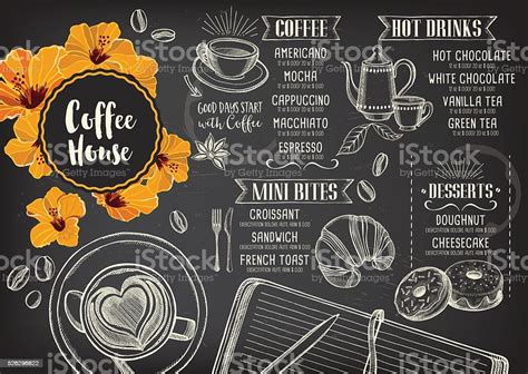 Menu Kafe Kopi Desain Template Ilustrasi Stok Unduh Gambar Sekarang