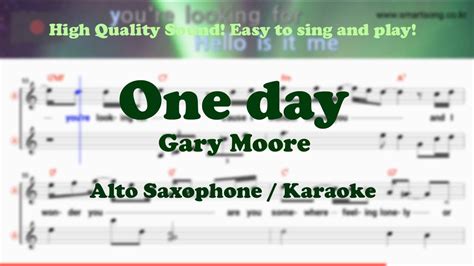 One Day Gary Moore Alto Saxophone Sheet Music Cm Key Karaoke