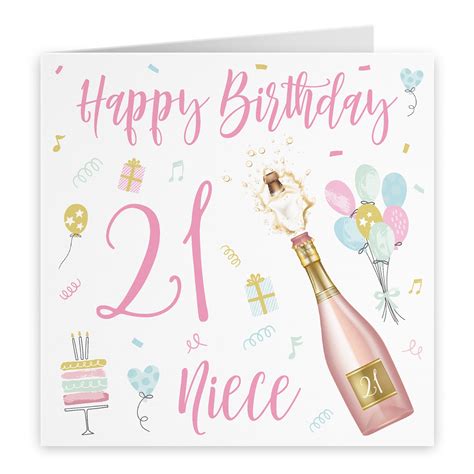 Niece 21st Birthday Card Happy Birthday Niece 21 Etsy Uk