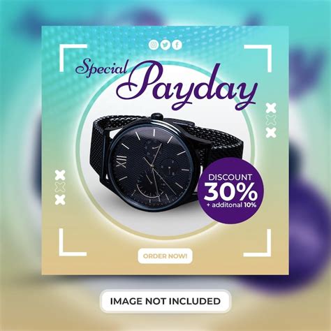 Premium Psd Smart Watch Sale Special Payday Promotion With Social