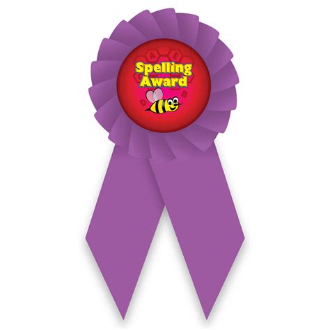 Econo Rosette Ribbon With Button Insert Spelling Award