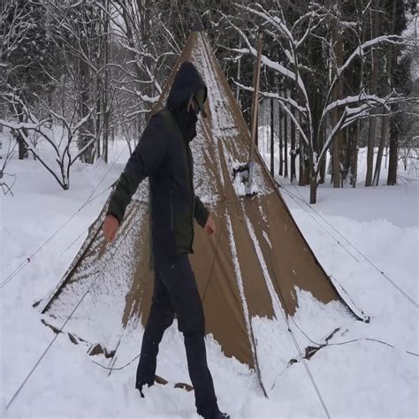 Bushcraft Winter Camping In A Snowstorm Winter Storm Winter Camping