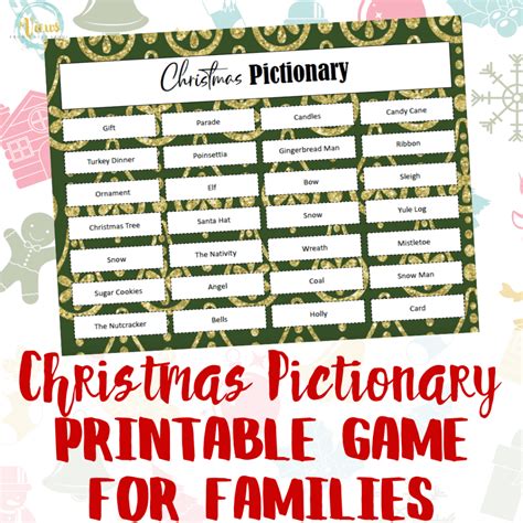 Christmas Printable Pictionary Game for Families - Views From a Step Stool