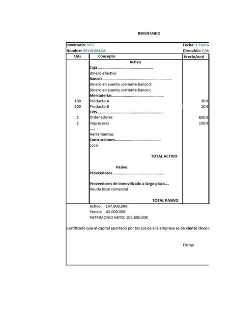 Actividad 6 Pág 26 Inventario Belguim Sa Pdf