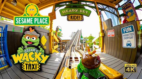 Oscar S Wacky Taxi Roller Coaster Front Seat On Ride K Pov Sesame