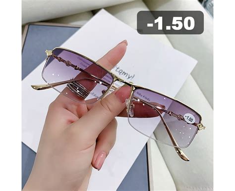 Business Men Finished Myopia Glasses Metal Half Frame Optical Near Sighted Eyewear Spectacles