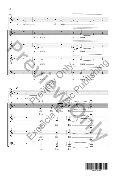 Always SATB Divisi By Irving Berlin Arr B J W Pepper Sheet Music