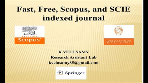 Scopus Indexed Journals For Fast Publication Springer Journal