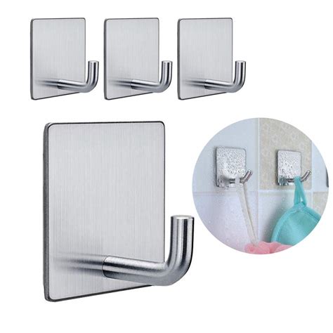 HASTHIP Hooks For Wall Without Drilling Heavy Duty Stainless Steel