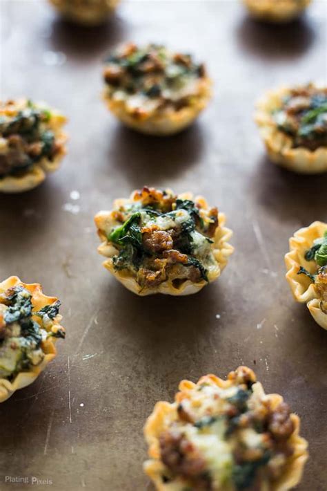 Mini Sausage And Spinach Phyllo Cups Plating Pixels