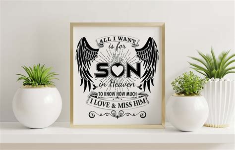 Son In Heaven SVG In Loving Memory SVG Angel Wings Svg RIP Etsy UK