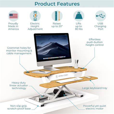 Versadesk Convertidor El Ctrico De Escritorio De Pie Escritorio