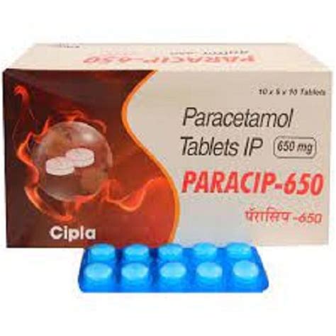 650 Mg Paracip 650 Paracetamol Tablet 15 X 5 X 10 Tablets Blister Pack At Best Price In Mumbai