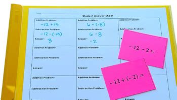 Practice Adding Subtracting Integers Lesson Task Guided Notes Practice