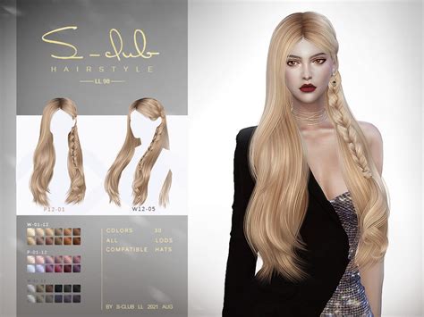 The Sims Resource Braid Long Curly Hairstyle For Female By S Club