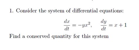 Solved Consider The System Of Differential Equations Chegg