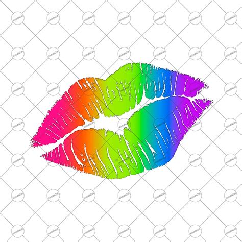 Rainbow Lips Lgbt Pride Sublimation Download Lips Clipart Etsy