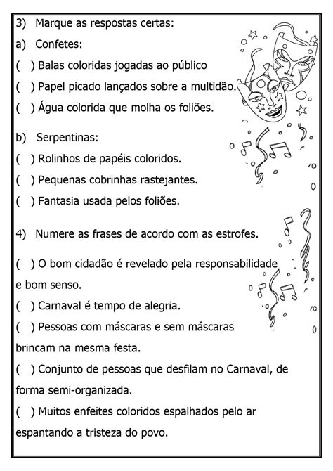 Produção De Texto Sobre O Carnaval