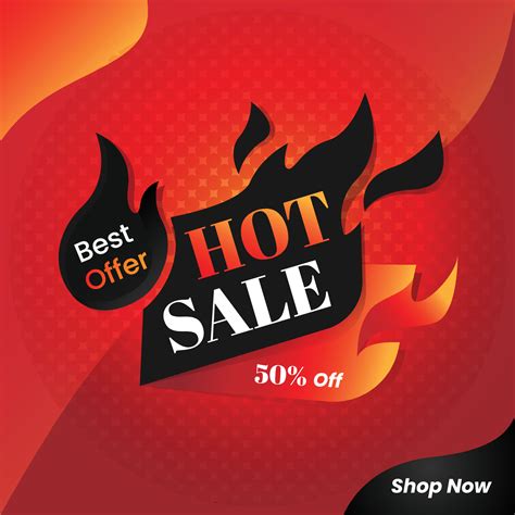 Promo Hot Sale Red Theme Vector Art At Vecteezy