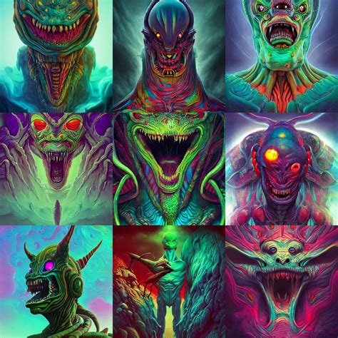 Grotesque Large Alien Wide Shot Hyperbeast Design Stable Diffusion