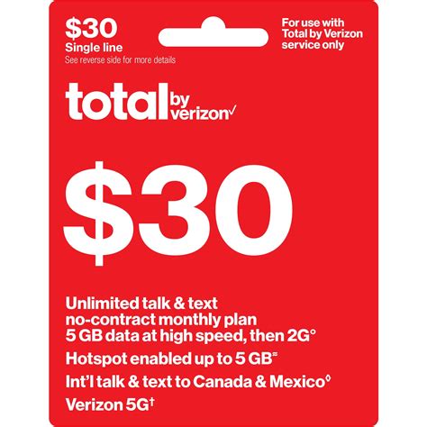 Total by Verizon $30 No-Contract Single-Device Unlimited Talk & Text
