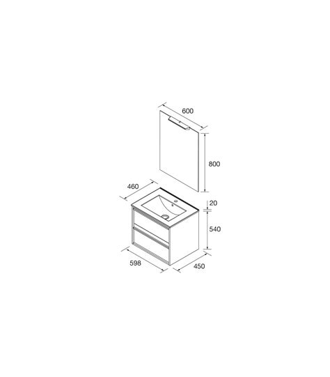 Mueble de Baño ATTILA 60 2 cajones